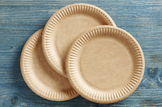 Natural brown kraft paper plates